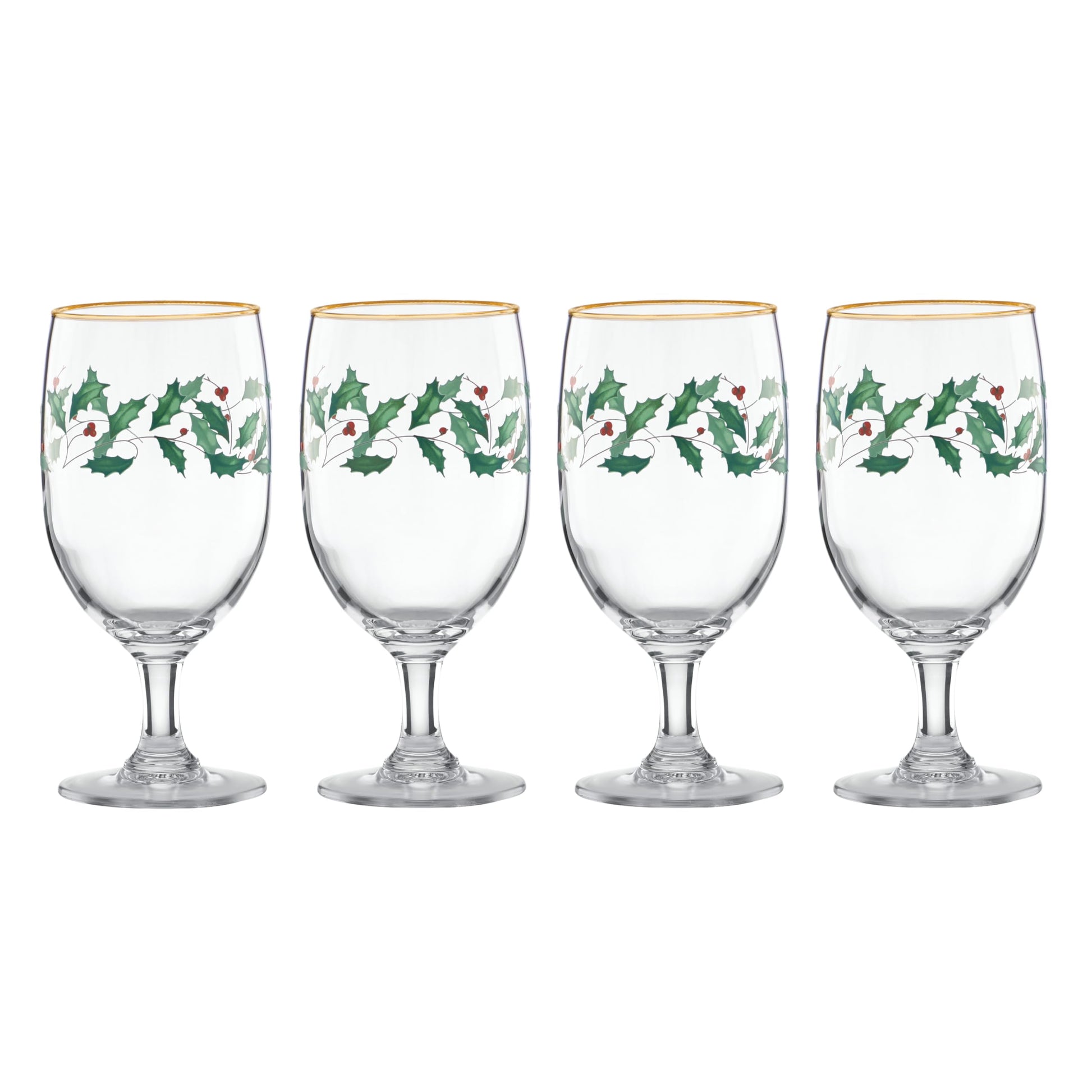 Lenox 893570 Holiday Decal 4-Piece Martini Glass Set, Christmas Dinnerware, Hosting