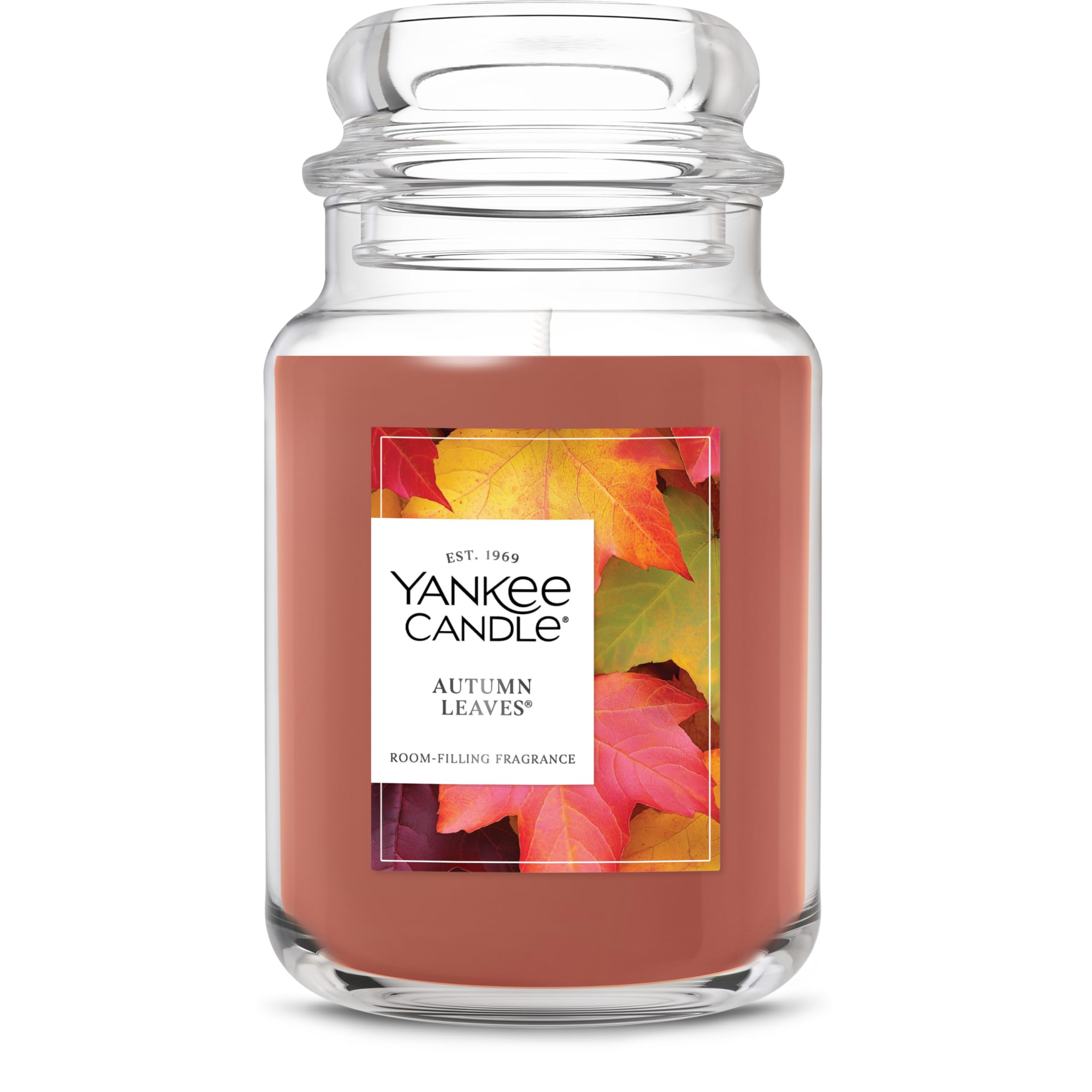 Yankee Candle Autumn Wreath, Fall Scented Candle, 22oz Large Jar with up to 150 Hour Burn Time