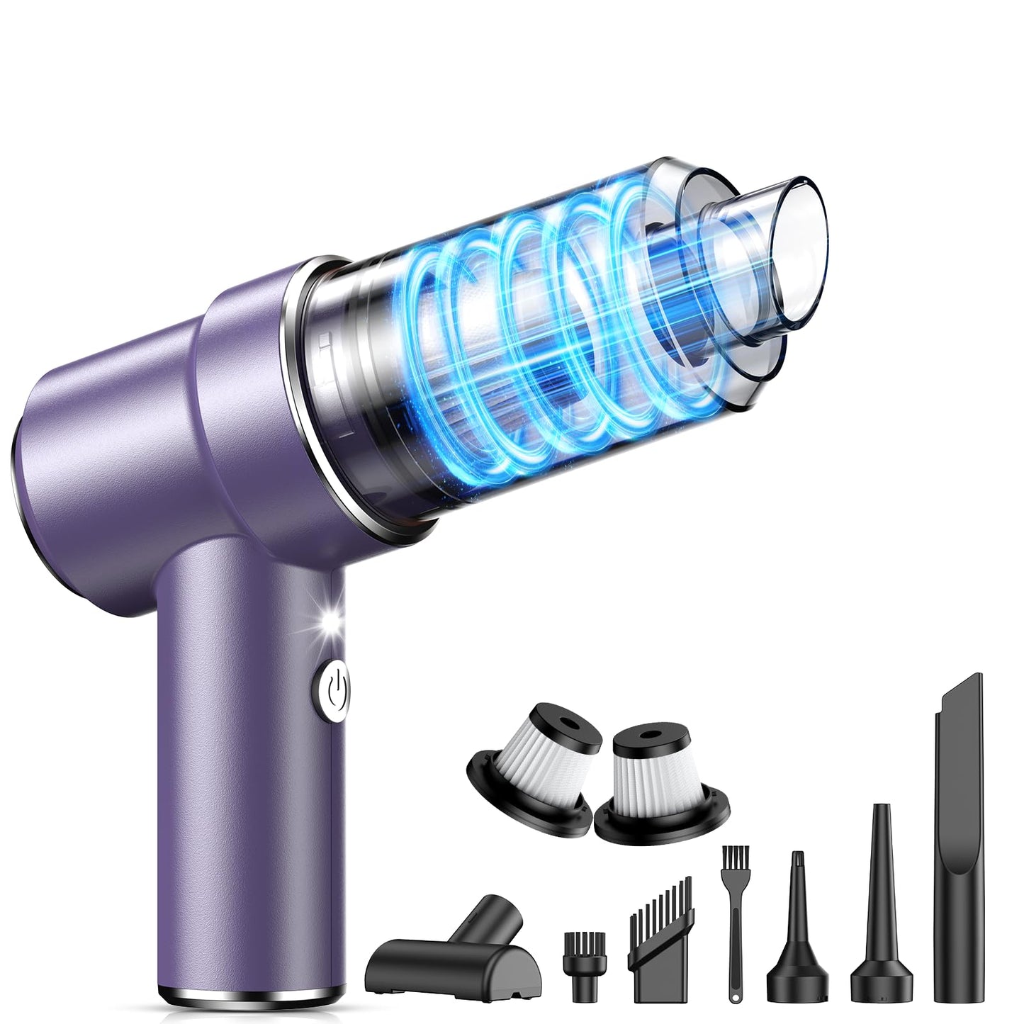 KMM Handheld Car Vacuum Cleaner, 9000Pa Vacuum Cleaner and Air Duster, 120W High Power Hand Held Vacuum with LED Light and Multi-Nozzles for Car, Home, Office, Pet