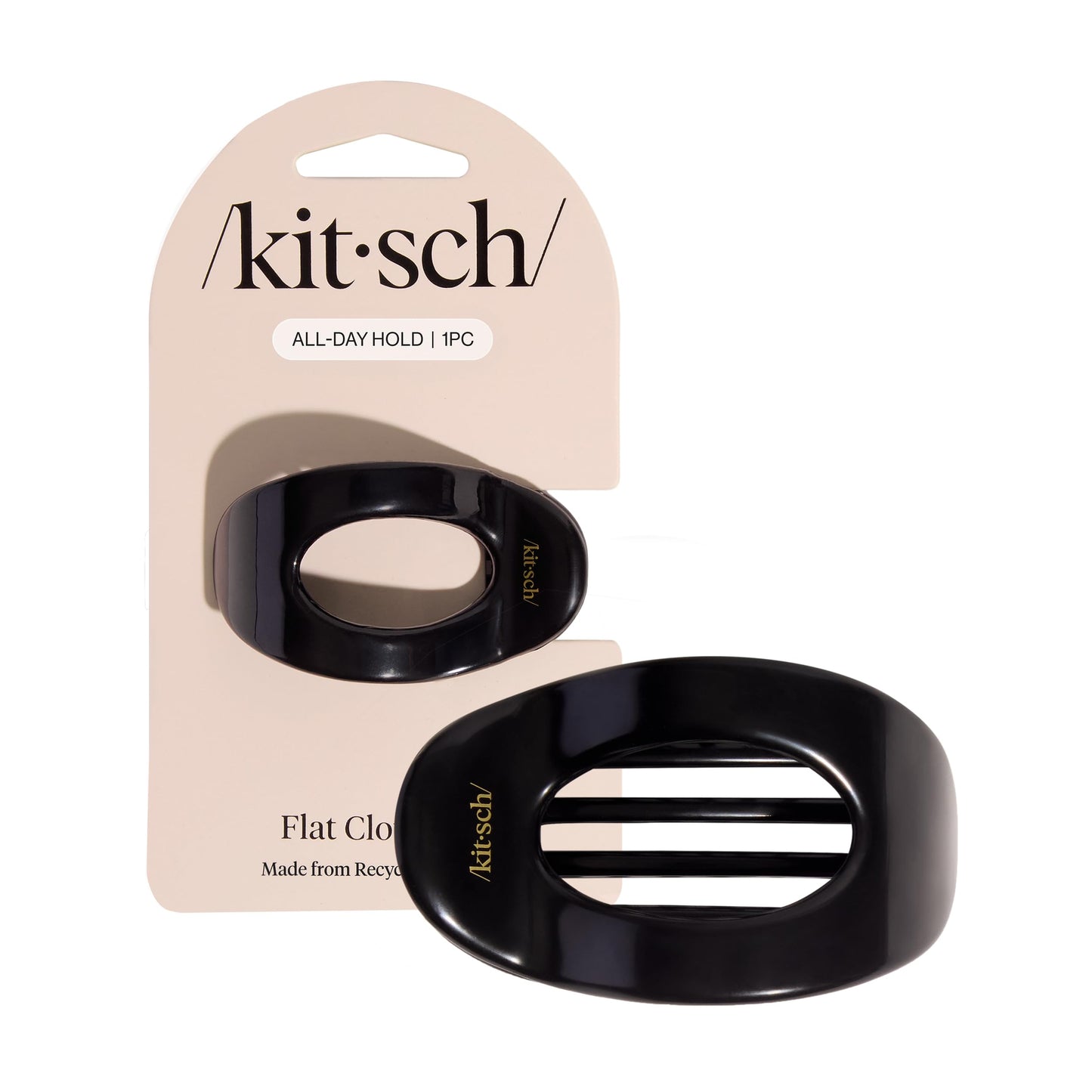Kitsch Medium Flat Claw Clips for Women - Stylish Flat Hair Clips, Strong Hold for Thick & Fine Hair | Non-Slip for Secure, Comfortable All-Day Wear | Ideal Gifts for Women - Tortoise Design