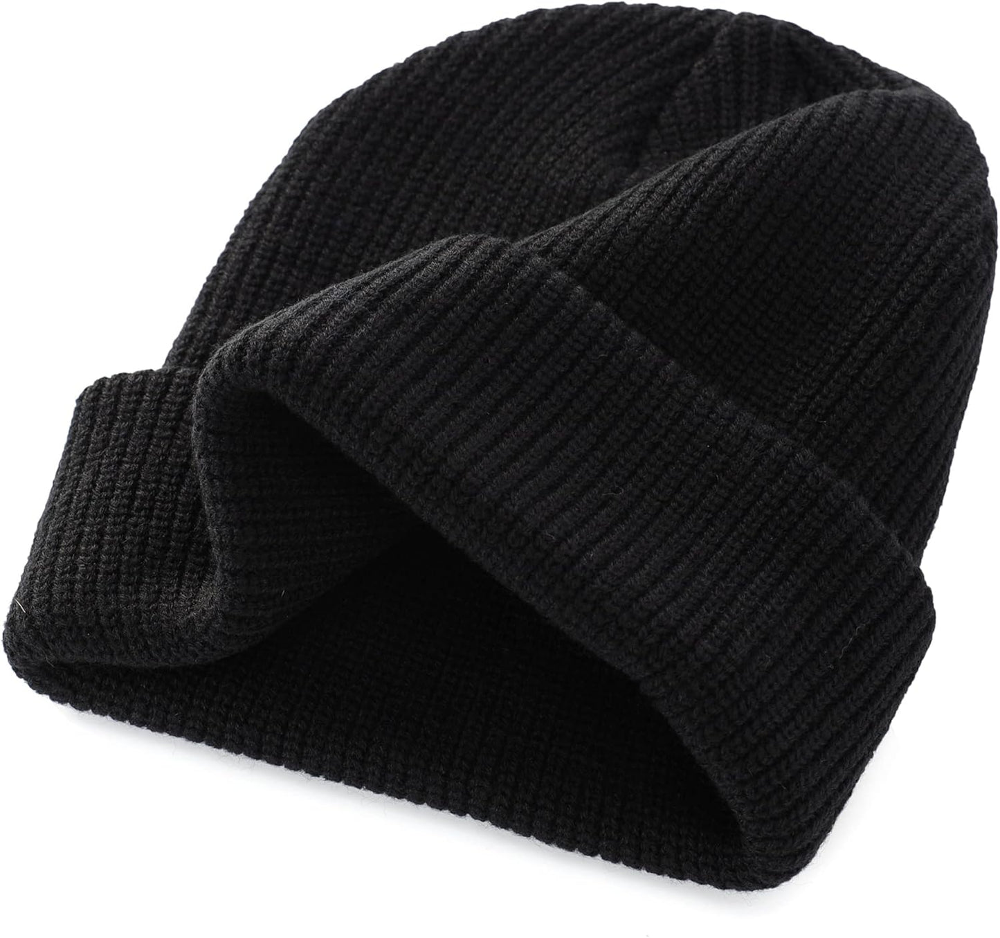 Connectyle Classic Double Layer Knit Beanie Hat Warm Thick Acrylic Winter Hats Daily Cuffed Beanies Watch Hat for Men Women