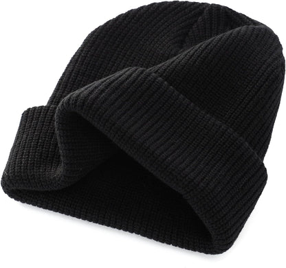 Connectyle Classic Double Layer Knit Beanie Hat Warm Thick Acrylic Winter Hats Daily Cuffed Beanies Watch Hat for Men Women