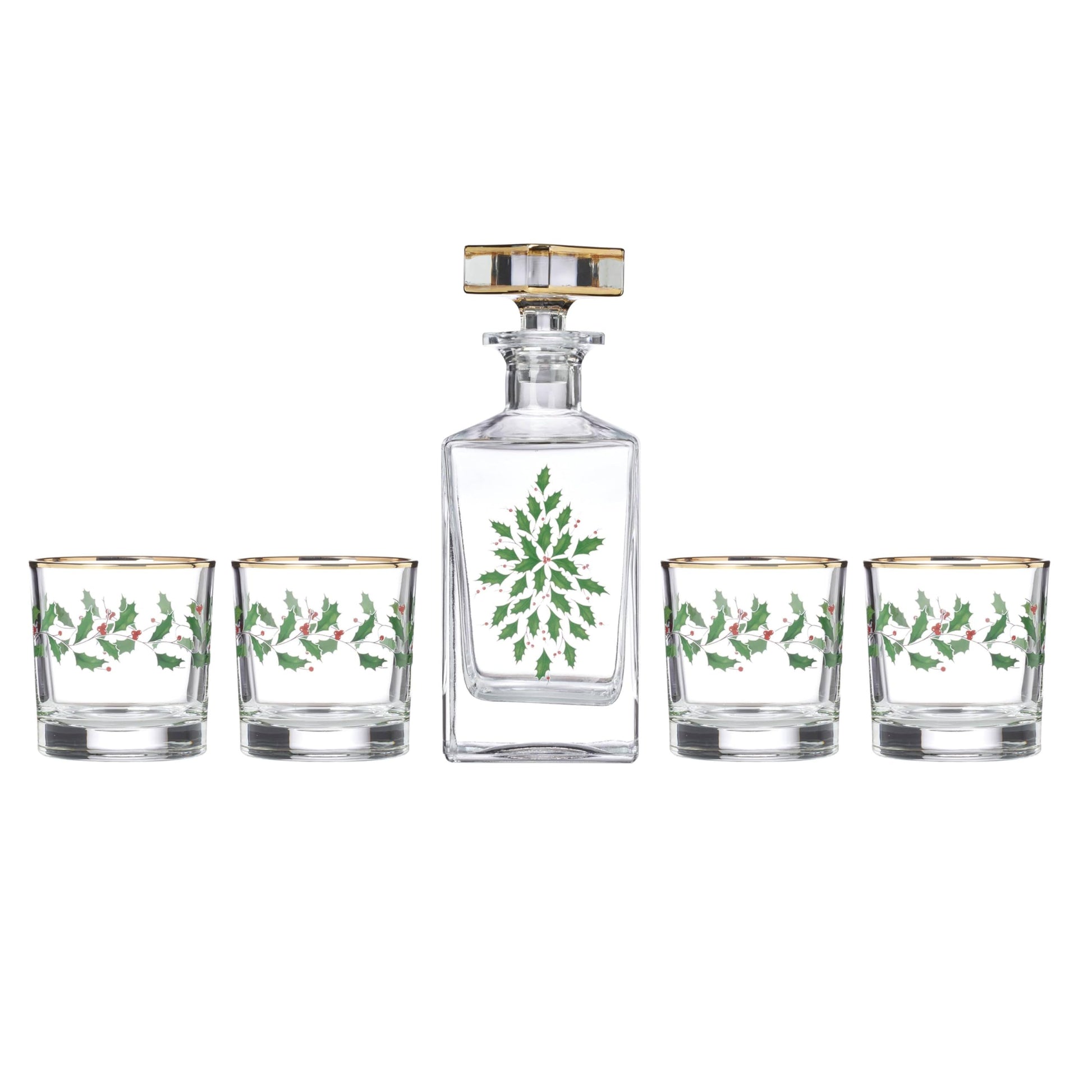 Lenox 893570 Holiday Decal 4-Piece Martini Glass Set, Christmas Dinnerware, Hosting