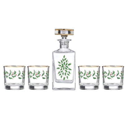 Lenox 893570 Holiday Decal 4-Piece Martini Glass Set, Christmas Dinnerware, Hosting