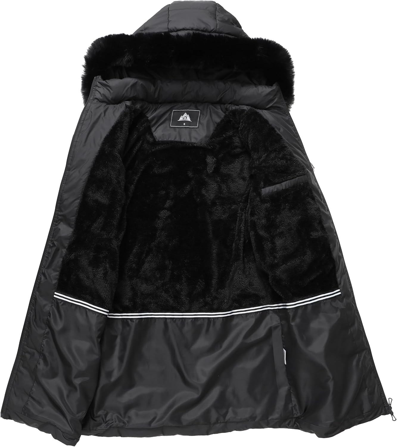 GOLDLADIES Women's Waterproof Long Down Jacket,Warm Winter Hooded Puffer Coat Thickened for Hiking Outdoor