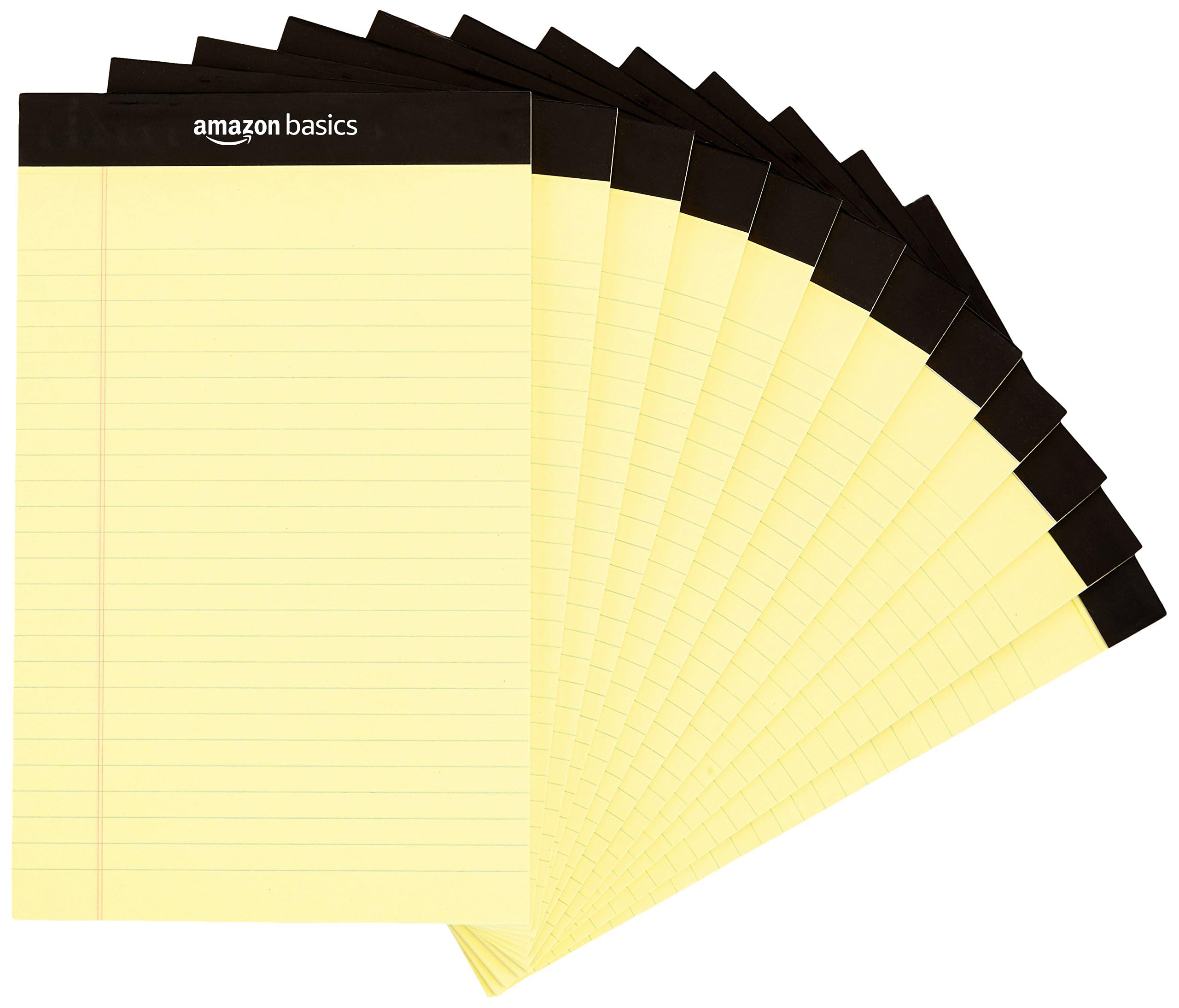 Amazon Basics Narrow Ruled 5-Inch by 8-Inch Lined Writing Note Pads, 6 Count (50 Sheet Pads), Multicolor