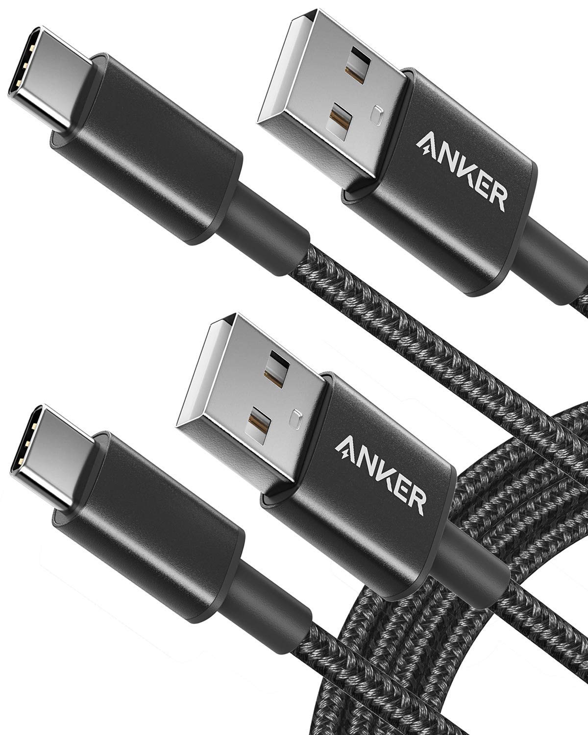 Anker Cable [2 Pack, 6FT], USB A to USB C Cable for Samsung Galaxy S10 S10+, LG V30, Beats Fit Pro and More (Black)