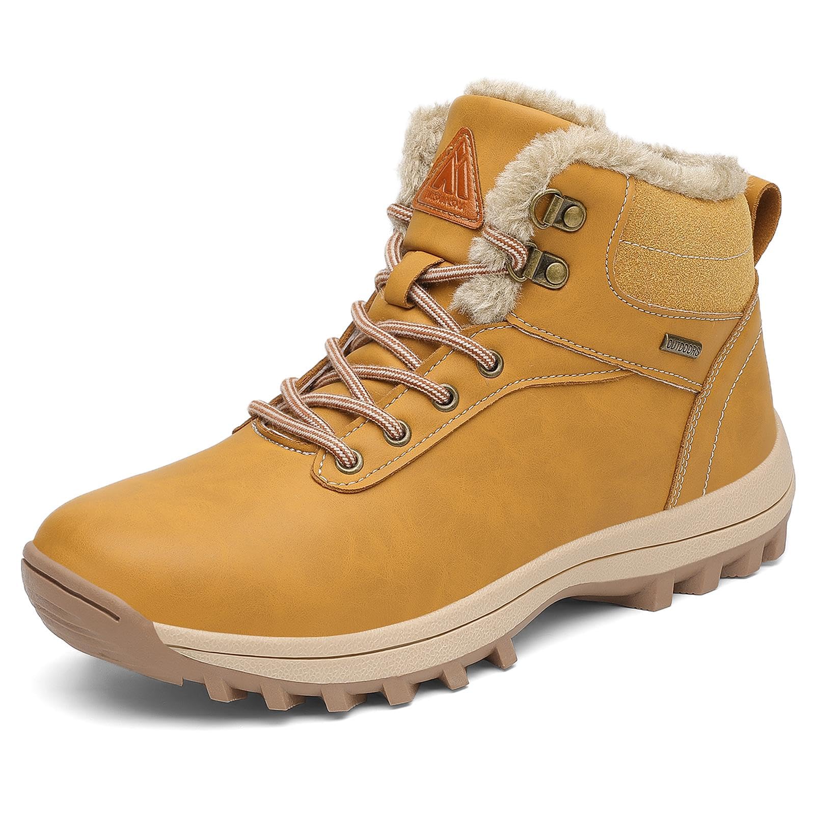 Mishansha Men's Waterproof Snow Boots, Insulated Warm Lined Winter Boot for Cold Weather, Non-Slip Outdoor Trekking Hiking Shoes Size 4-13.5