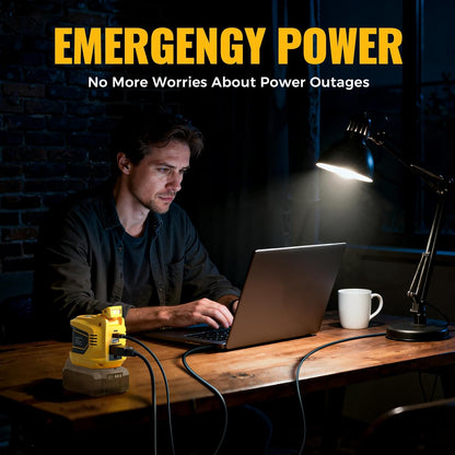 Real 200W Power Inverter Compatible With Dewalt, DC 20V to AC 110-120V Battery Inverter, LIVOWALNY Portable Power Station Generator, Charger Adapter Battery Powered with 2 USB & 1 Type-C & 1 AC Outlet