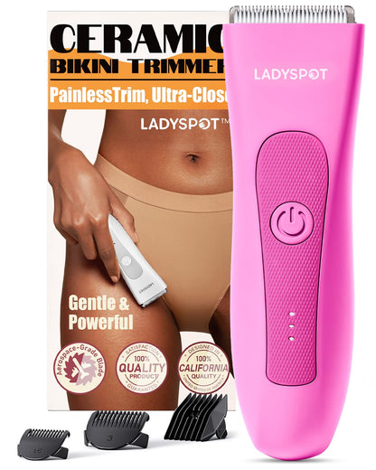 MANSPOT Manscape Pubic Hair Trimmer for Men and Women, Electric Ball Trimmer Pubic Trimmer Shaver,Hypoallergenic Ceramic Blade Heads,Waterproof Wet/Dry Groin Shaver,20 Times Usage,No Nick,No Burn