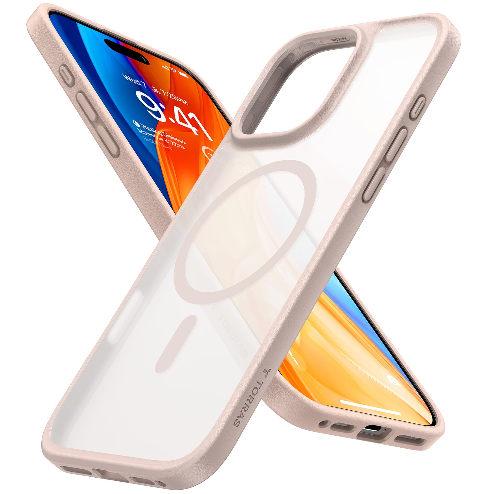 TORRAS Stronger Magnetic & Shockproof for iPhone 17 Pro Max Case, Fit for MagSafe, Military Grade Drop Protection, Camera Control, DIY Button, Slim for iPhone 17 Pro Max Case Translucent Deep Blue