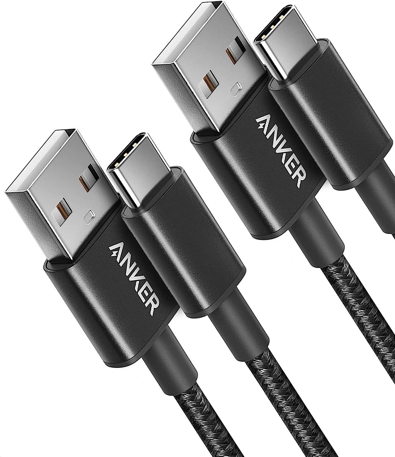 Anker Cable [2 Pack, 6FT], USB A to USB C Cable for Samsung Galaxy S10 S10+, LG V30, Beats Fit Pro and More (Black)