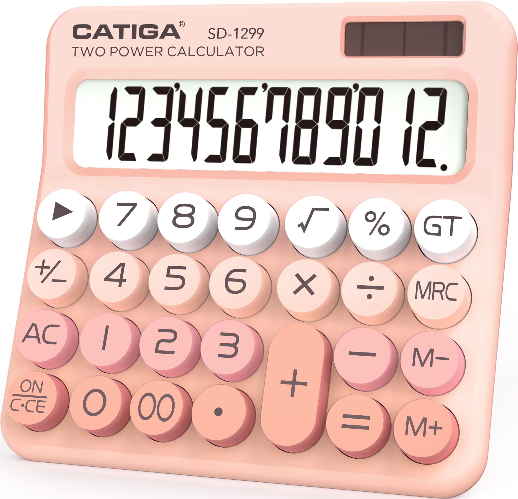 CATIGA Desktop Calculator 8 Digit with Solar Power and LCD Display, Big Buttons, for Home, Office, School, Class and Business, 4 Function Small Basic Calculators for Desk, CD-8185