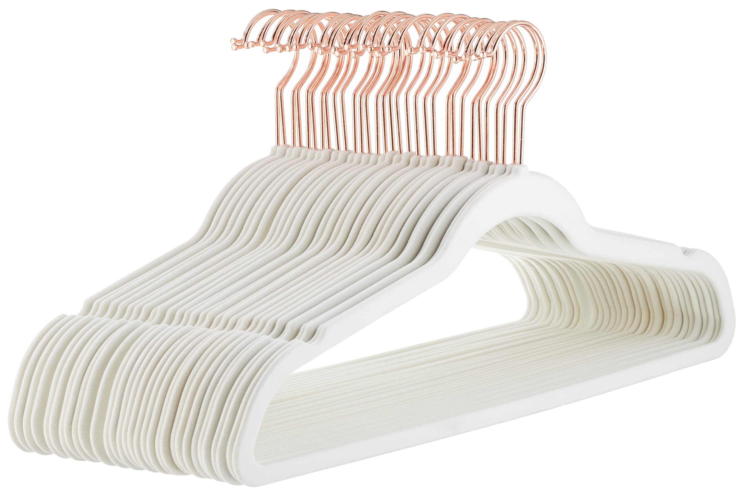 Amazon Basics Slim, Velvet, Non-Slip Suit Clothes Hangers, Pack of 50, Black