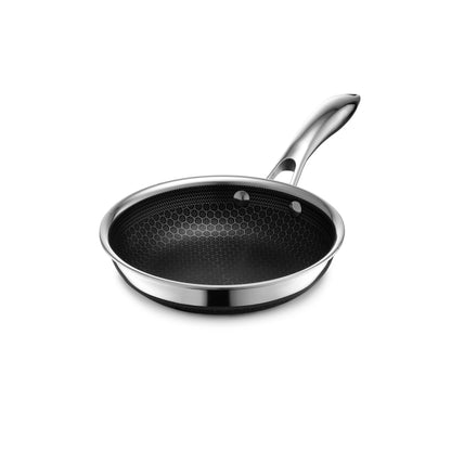 HexClad Hybrid Nonstick 8-Inch Frying Pan with Tempered Glass Lid, Stay-Cool Handle, Dishwasher-Friendly, Oven-Safe Up to 900°F, Induction Ready, Compatible with All Cooktops