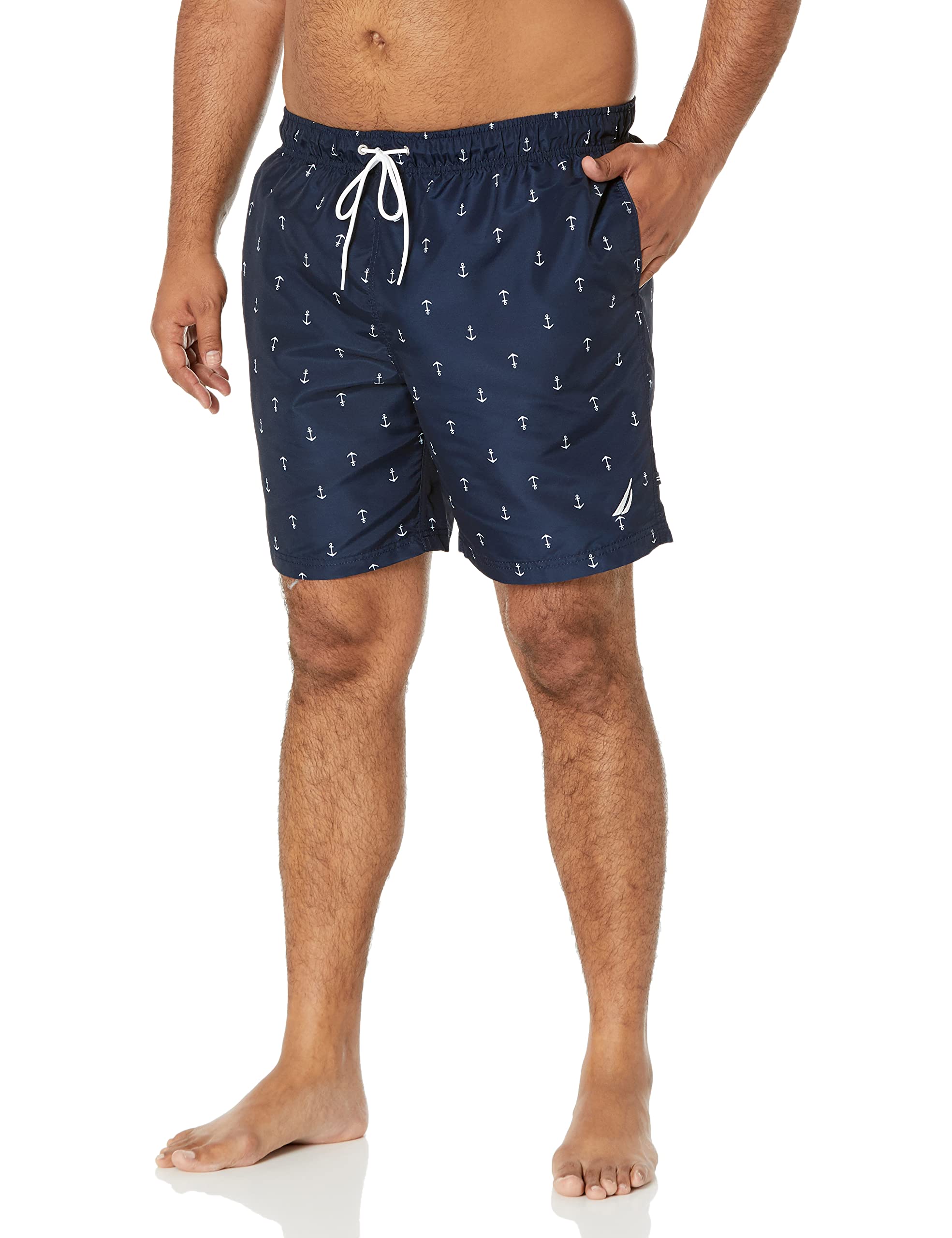 Nautica Men's Standard Quick Dry All Over Classic Anchor Print Swim Trunk