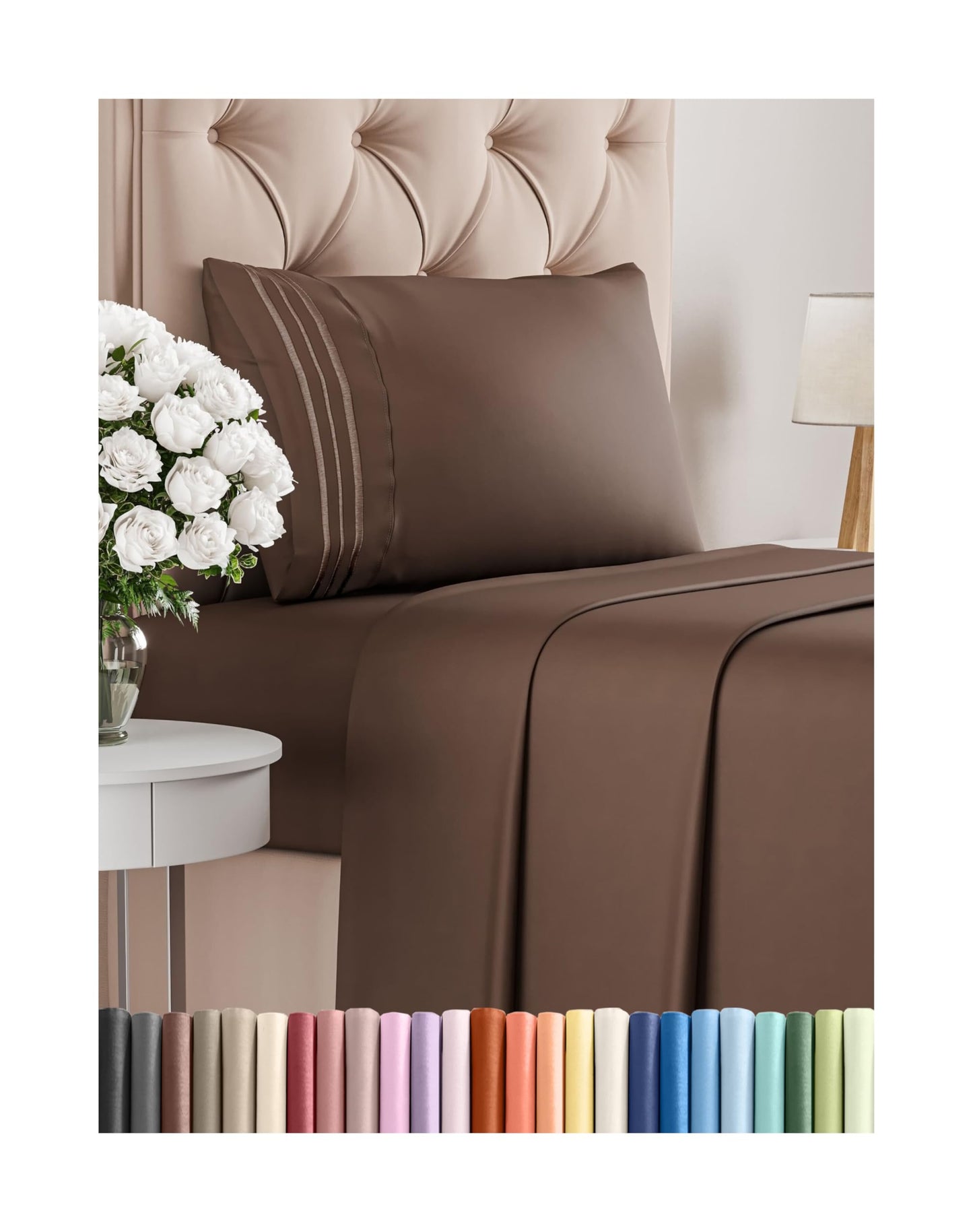 Queen Size 4 Piece Sheet Set - Comfy Breathable & Cooling Bed Sheets Set - Hotel Luxury Bedding for Women, Men, Kids, Teens, Boys & Girls - Deep Pockets, Ultra-Soft, Wrinkle Free - Oeko-Tex - Black