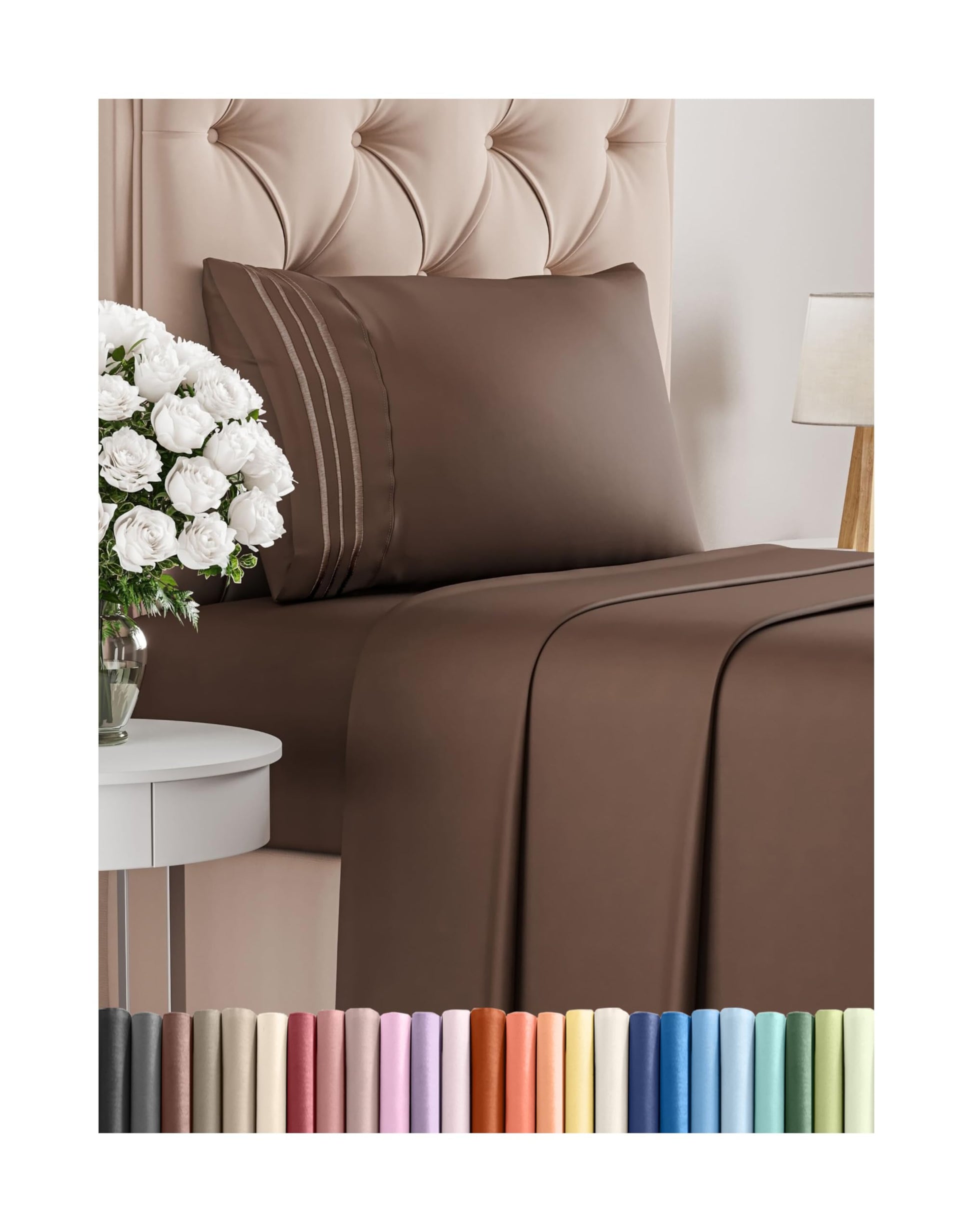 Queen Size 4 Piece Sheet Set - Comfy Breathable & Cooling Bed Sheets Set - Hotel Luxury Bedding for Women, Men, Kids, Teens, Boys & Girls - Deep Pockets, Ultra-Soft, Wrinkle Free - Oeko-Tex - Black