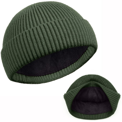 ROYBENS Swag Wool Knit Cuff Short Fisherman Beanie for Men Women, Winter Warm Hats