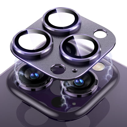 Uyiton Compatible with iPhone 17 Pro Max Camera Lens Protector - [Not Easy to Break][Strong Adsorption][Case-Friendly] Metal Tempered Glass Rear Camera Screen Cover - Deep Blue