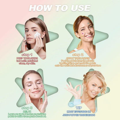 Star Pimple Patches for Face (400 Counts) Festival Beauty Party, Hydrocolloid Cute Acne Patches Cover Zits Blemishes, Zit Patches Spot Stickers Acid Tea Tree Oil,Zit Patches Pads for Skin Care