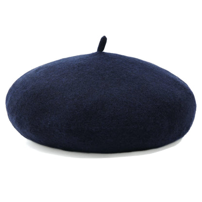 Women French Wool Beret Hats - Solid Color Classic Beanie Winter Cap