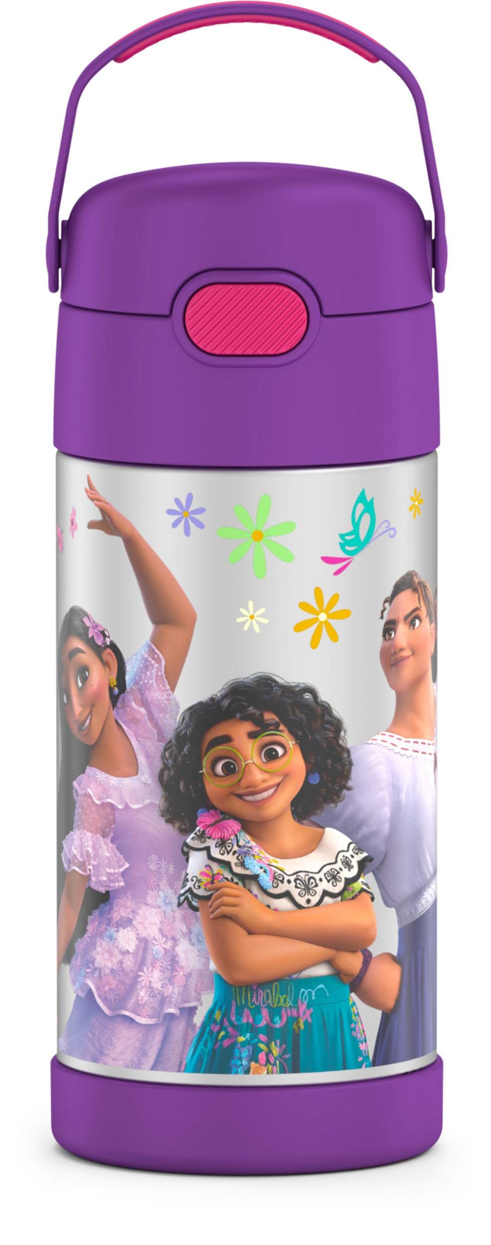 THERMOS FUNTAINER Water Bottle with Straw - 12 Ounce - Kids Stainless Steel Vacuum Insulated Water Bottle with Lid, Bluey