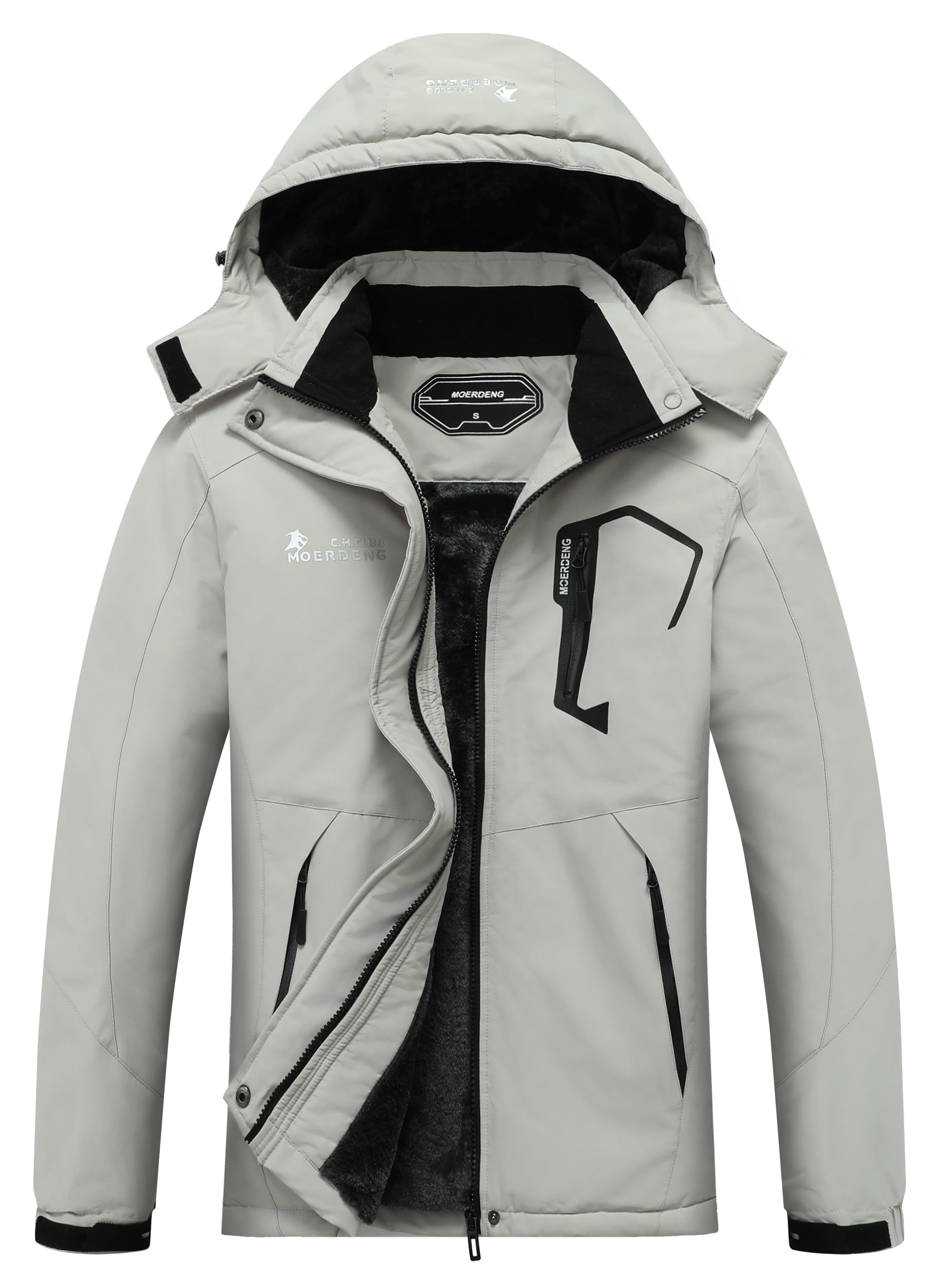 MOERDENG Women's Waterproof Ski Jacket Warm Winter Snow Coat Mountain Windbreaker Hooded Raincoat Jacket