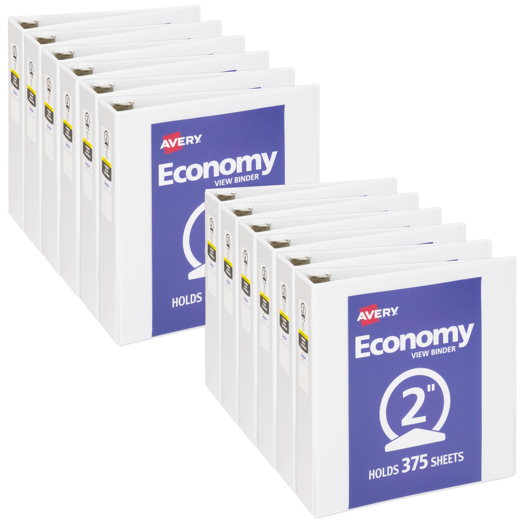 Avery Economy View 3 Ring Binder 1/2 Inch Round Rings, 1 White Binder (05706)