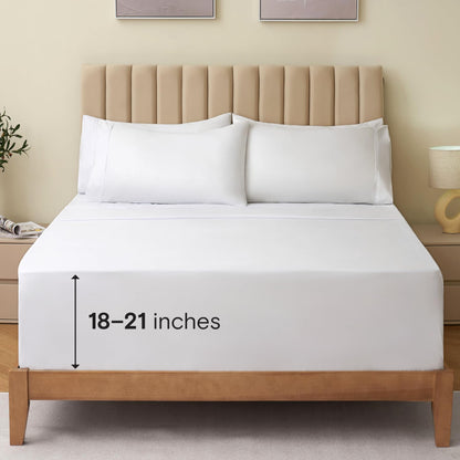 LuxClub 4 PC Queen Sheet Set, Breathable Luxury Bed Sheets, Deep Pockets Wrinkle Free Cooling Sheets Machine Washable Hotel Bedding Silky Soft - Teal Queen