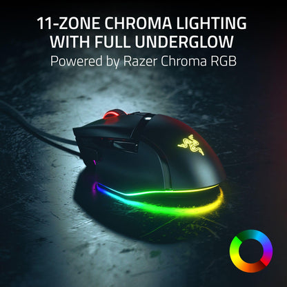 Razer Basilisk V3 35K Wired Ergonomic Gaming Mouse : HyperScroll Tilt Wheel - 35K DPI Optical Sensor Gen 2-13 Customizable Controls - Chroma RGB - Optical Switches Gen 3 - Speedflex Cable