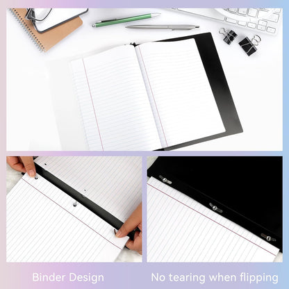 Loose Leaf Paper Wide Ruled Notebook Paper, 8" x 10.5" Lined Filler Paper for 3-Ring Binders, 3-Hole Punched Writing Paper-120 Sheets, White