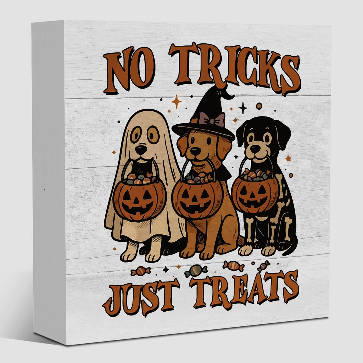 Cute Halloween Decor, Happy Halloween Dog Decorations, Spooky Ghost Decor for Home Office, Spider Webs Scary Decorations 5 x 5 inches A11
