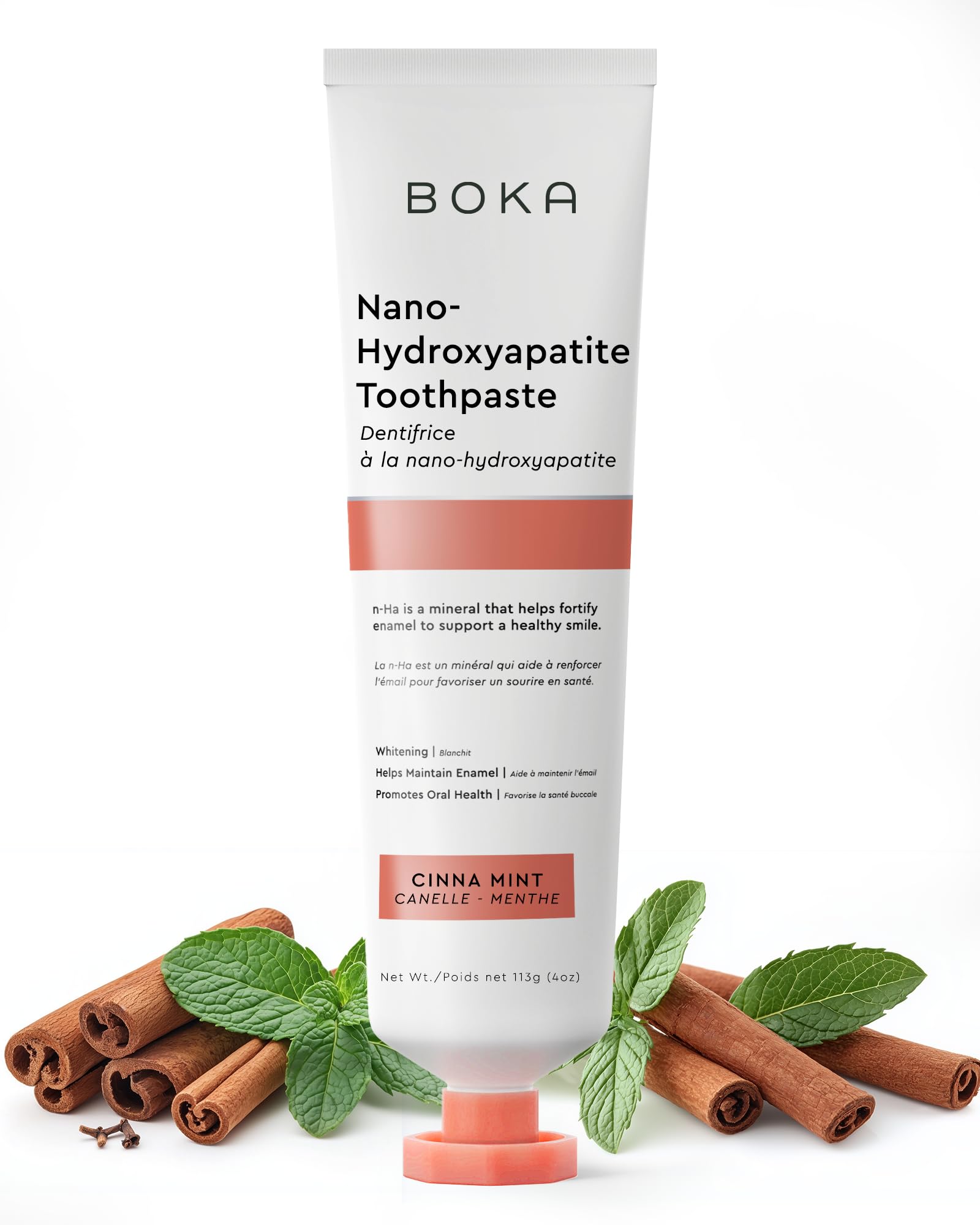 Boka Fluoride Free Toothpaste Nano Hydroxyapatite, Helps Remineralize, Appropriate for Sensitive Teeth, Whitening - for Adult, Kids Oral Care - Ela Mint Flavor, 4 Fl Oz 1Pk US Manufactured