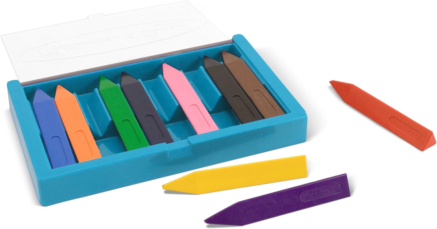 Melissa & Doug Jumbo Triangular Crayons - 10-Pack, Non-Roll, Flip-Top Case