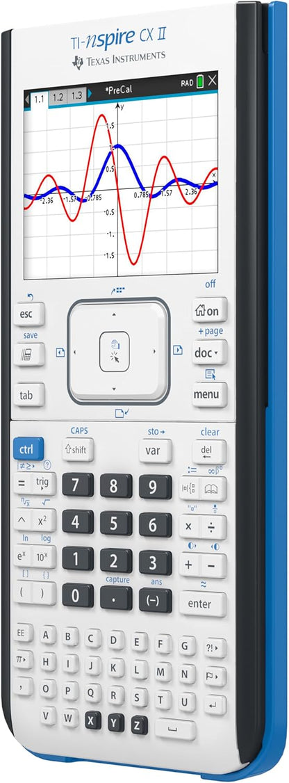 Texas Instruments TI-Nspire CX II Color Graphing Calculator with Student Software (PC/Mac) White 3.54 x 7.48