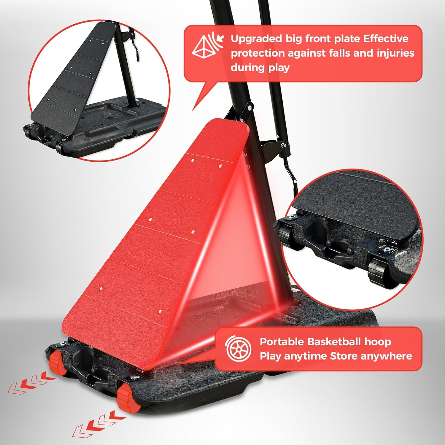 Skytime Basketball Hoop Outdoor,Adjustable Portable Basketbal Goal System with 5.3-10ft Height Stepless Regulation