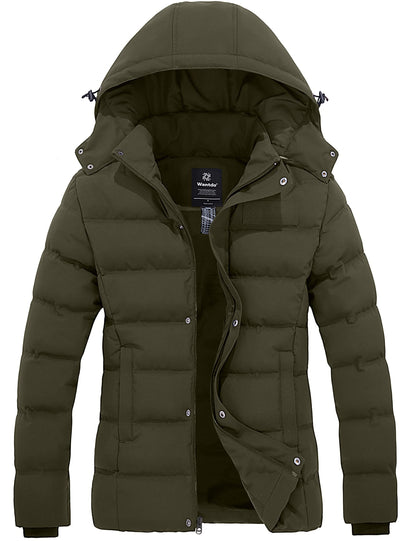 Wantdo Women's Hooded Warm Winter Coat Quilted Thicken Puffer Jacket with Removable Hood