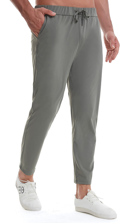 Mens Stretch Travel Pants 27" Inseam Quick Dry Light Weight Sweatpants Workout Casual Joggers with Pockets