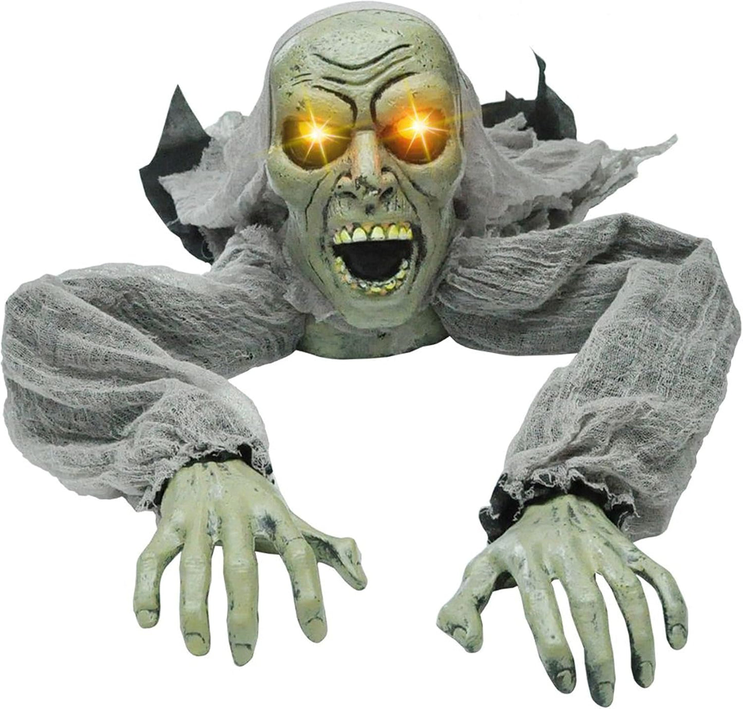 JOYIN Zombie Halloween Decoration Outdoor Groundbreaker with Sound and Flashing Eyes, Scary Halloween Graveyard Decor for Yard Garden, Outside Lawn Haunted House Prop