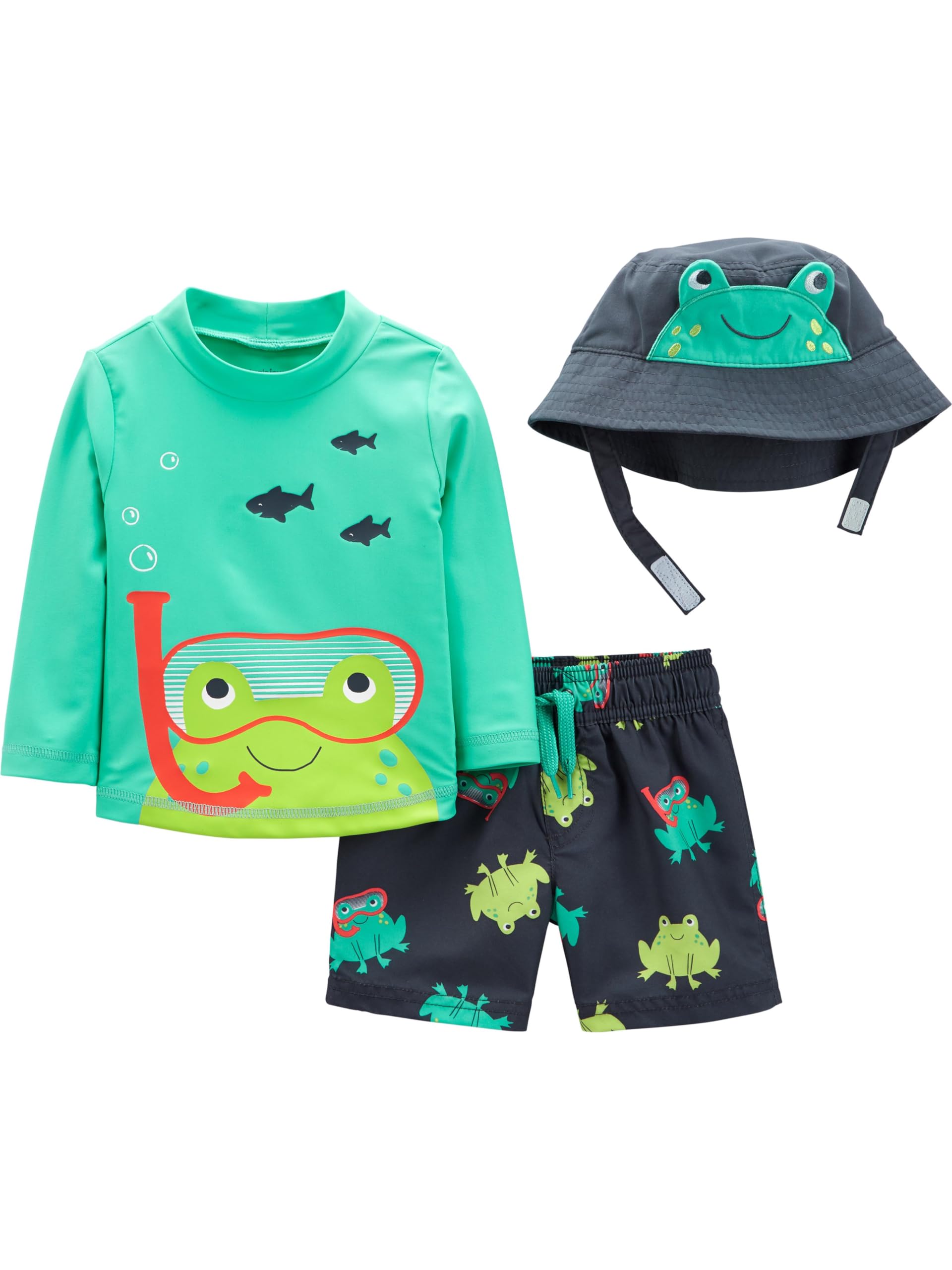 Simple Joys by Carter's Toddlers and Baby Boys' Swimsuit Trunk and Rashguard Set