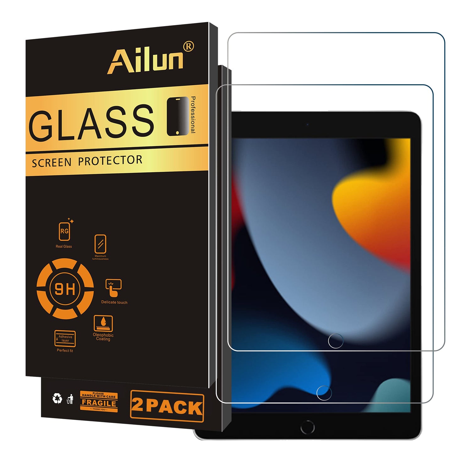 Ailun Screen Protector for iPad 11th A16 2025 [11 Inch] / 10th Generation 2022 [10.9 Inch], Tempered Glass [Face ID & Apple Pencil Compatible] Ultra Sensitive Case Friendly [2 Pack]