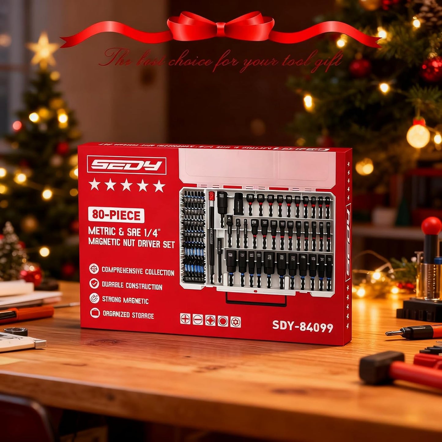 80-Piece Premium Magnetic Impact Nut Driver Set Metric & SAE with Socket Adapters, Bit Holder, Wing Nut Driver, Universal Sockets, Quick Release Extension, Power Bits