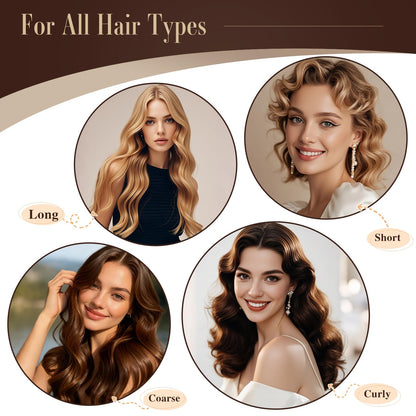 Heatless Curlers, Heatless Curls Overnight Set for Women, Soft Hair Curlers to Sleep In, Jumbo No Heat Hair Curlers Set with Headscarf and Hook for Long Hair (DarkBrown, 4 Packs)
