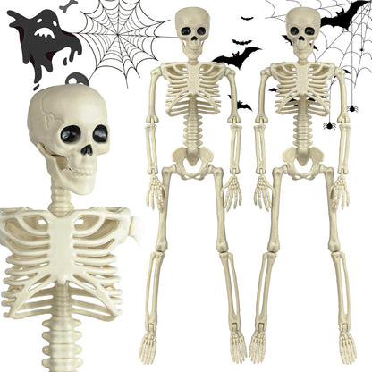 6 Packs Skeleton Halloween Decorations Outdoor with 16" Full Body Posable Joints Skeletons Decor, Halloween Party Decor Indoor, Yard Garden Lawn Graveyard Haunted House Props Spooky Party Decorations