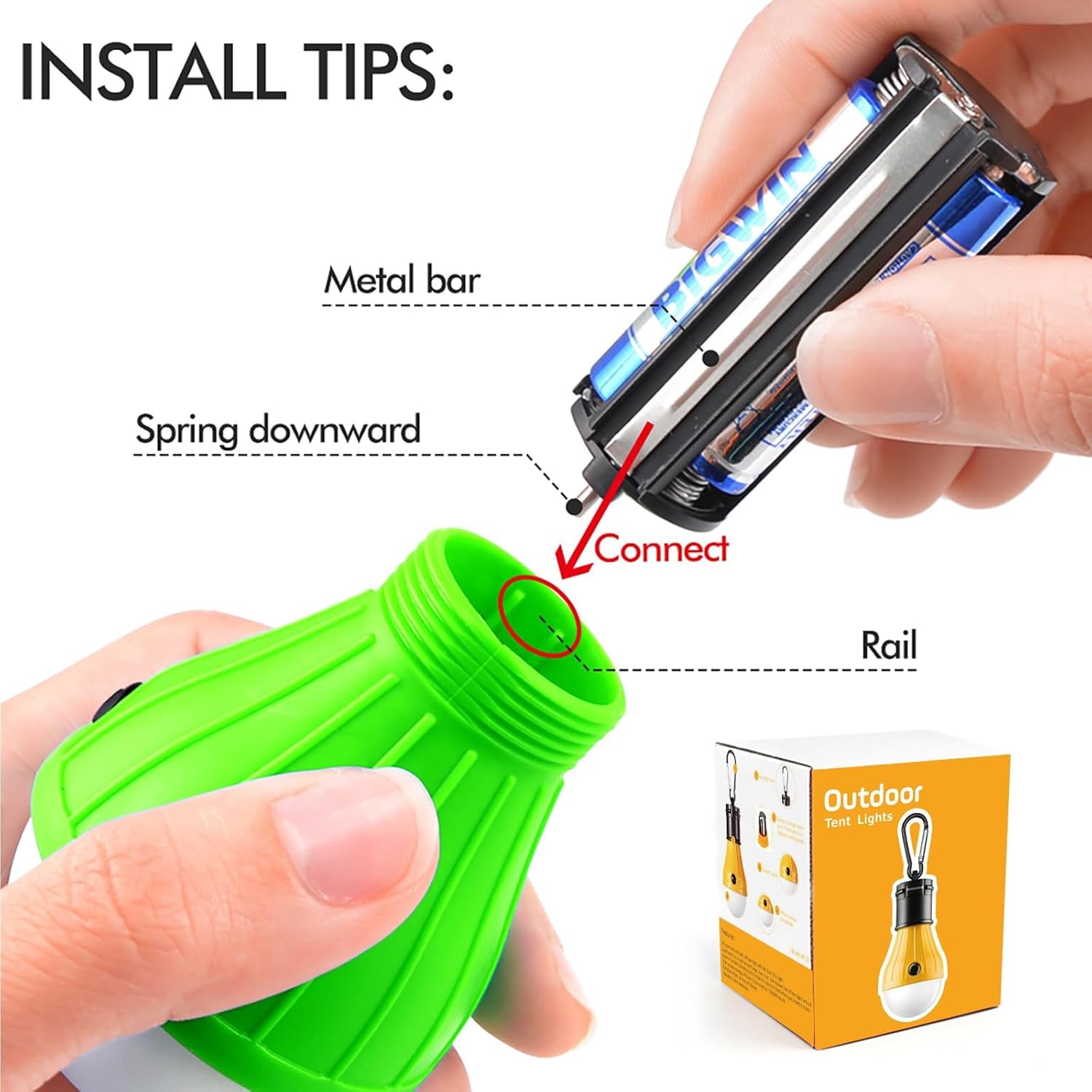 Tent Lamp 4 Packs Portable LED Tent Lights Clip Hook Hurricane Emergency Lights LED Camping Lights Bulb Camping Lanterns Camping Equipment for Camping Hiking Backpacking Outage