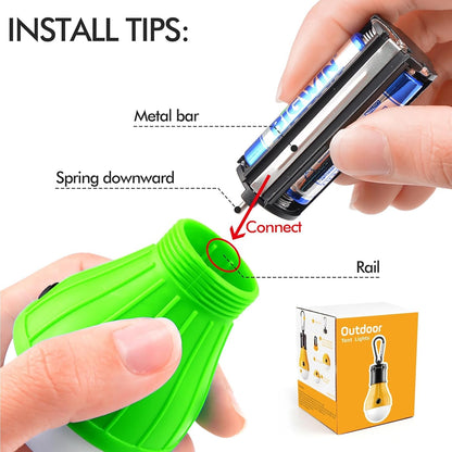 Tent Lamp 4 Packs Portable LED Tent Lights Clip Hook Hurricane Emergency Lights LED Camping Lights Bulb Camping Lanterns Camping Equipment for Camping Hiking Backpacking Outage