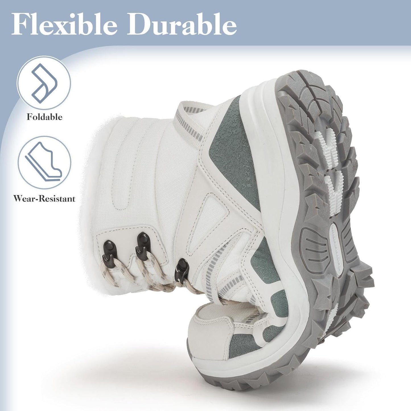 Mishansha Women's Winter Snow Boots Waterproof Warm Fur Lined Ankle Hiking Boot Non-Slip Outdoor Cold Weather Shoes