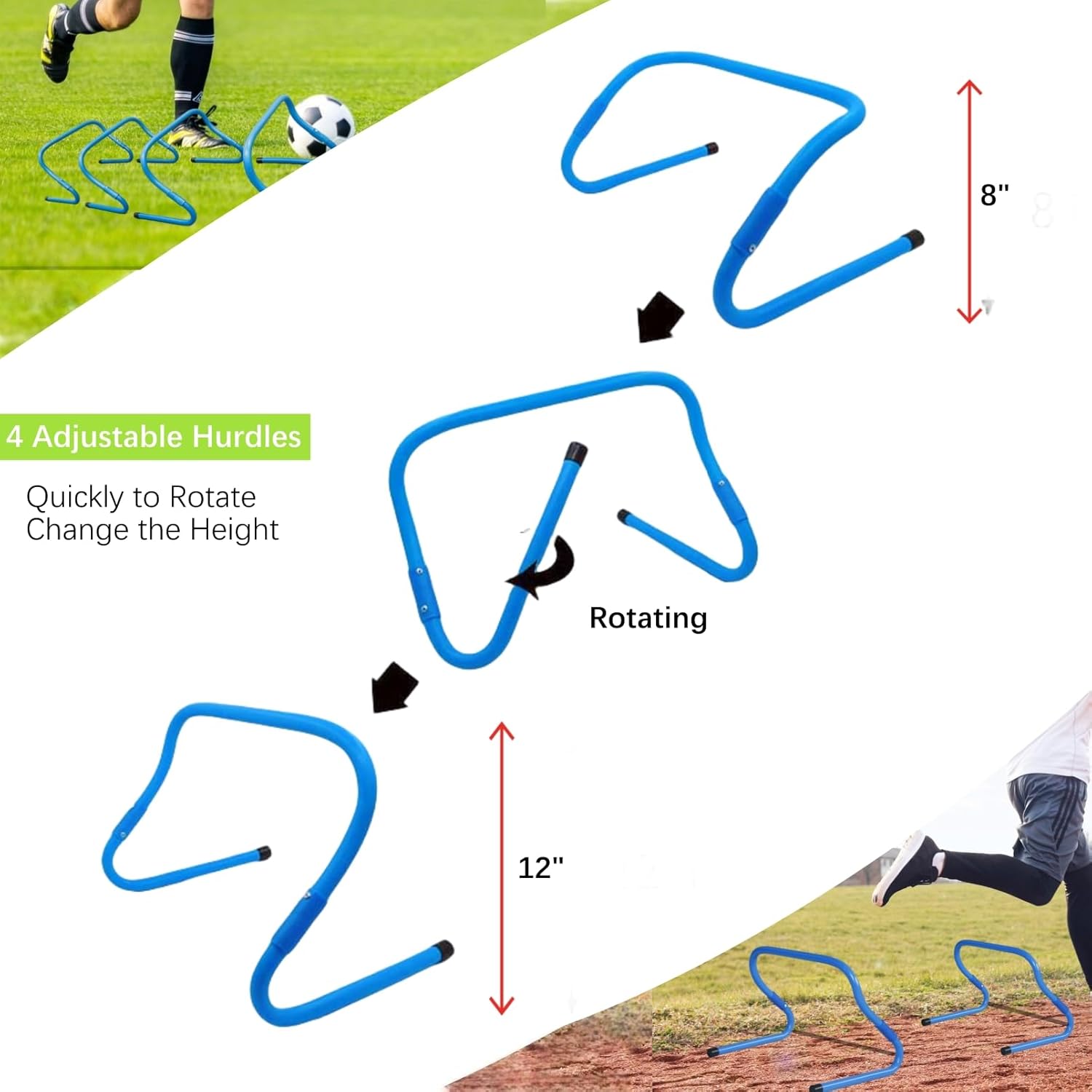 KATZEIST Agility Training Equipment, Kids Soccer Hurdles Agility Ladder Equipment Set Agility Training kit for Football, Soccer, Basketball,Speed and Agility Training kit