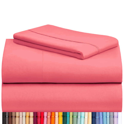 LuxClub 4 PC Queen Sheet Set, Breathable Luxury Bed Sheets, Deep Pockets Wrinkle Free Cooling Sheets Machine Washable Hotel Bedding Silky Soft - Teal Queen